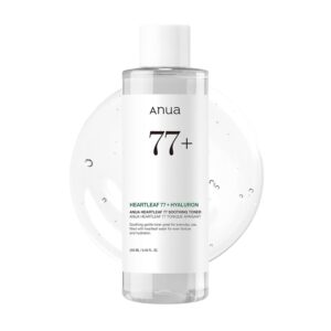 Anua Heartleaf 77% Soothing Toner I pH 5.5 Trouble Care, Calming Skin, Refreshing, Hydrating, Purifying, Cruelty Free, Vegan,(250ml / 8.45 fl.oz.)