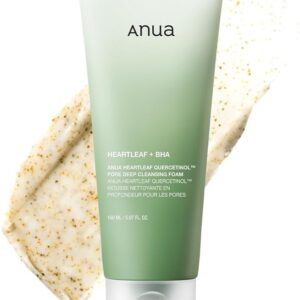 ANUA Heartleaf Quercetinol Pore Deep Cleansing Foam, Facial Cleanser, for Double Cleansing, BHA, Hyaluronic Acid, Glycerin, Face Wash, Blackhead Remover, (150ml/5.07 fl.oz.)