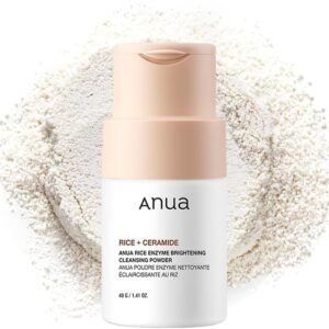 ANUA Rice Enzyme Brightening Cleansing Powder, Rice Mask, Ceramide, Gentle Face Wash for Brightening, Radiant Skin, Facial Cleanser for Dry Skin, Korean Skincare, Fragrance...