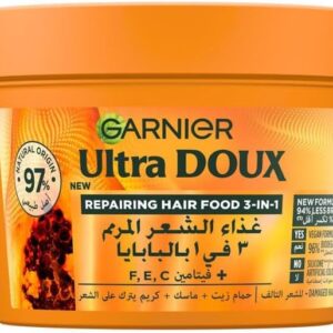 Garnier Ultra Doux Hair Food Repairing Papaya 3-in-1 Hair Mask For Damaged Hair 390ML