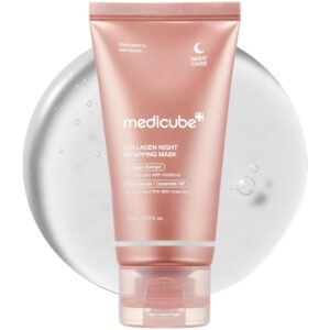 medicube Collagen Overnight Wrapping Peel Off Facial Mask Pack - Elasticity & Hydration Care, Reduces Sagging & Dullness - Hydrolyzed Collagen For Glowing Skin - Korean Skin...