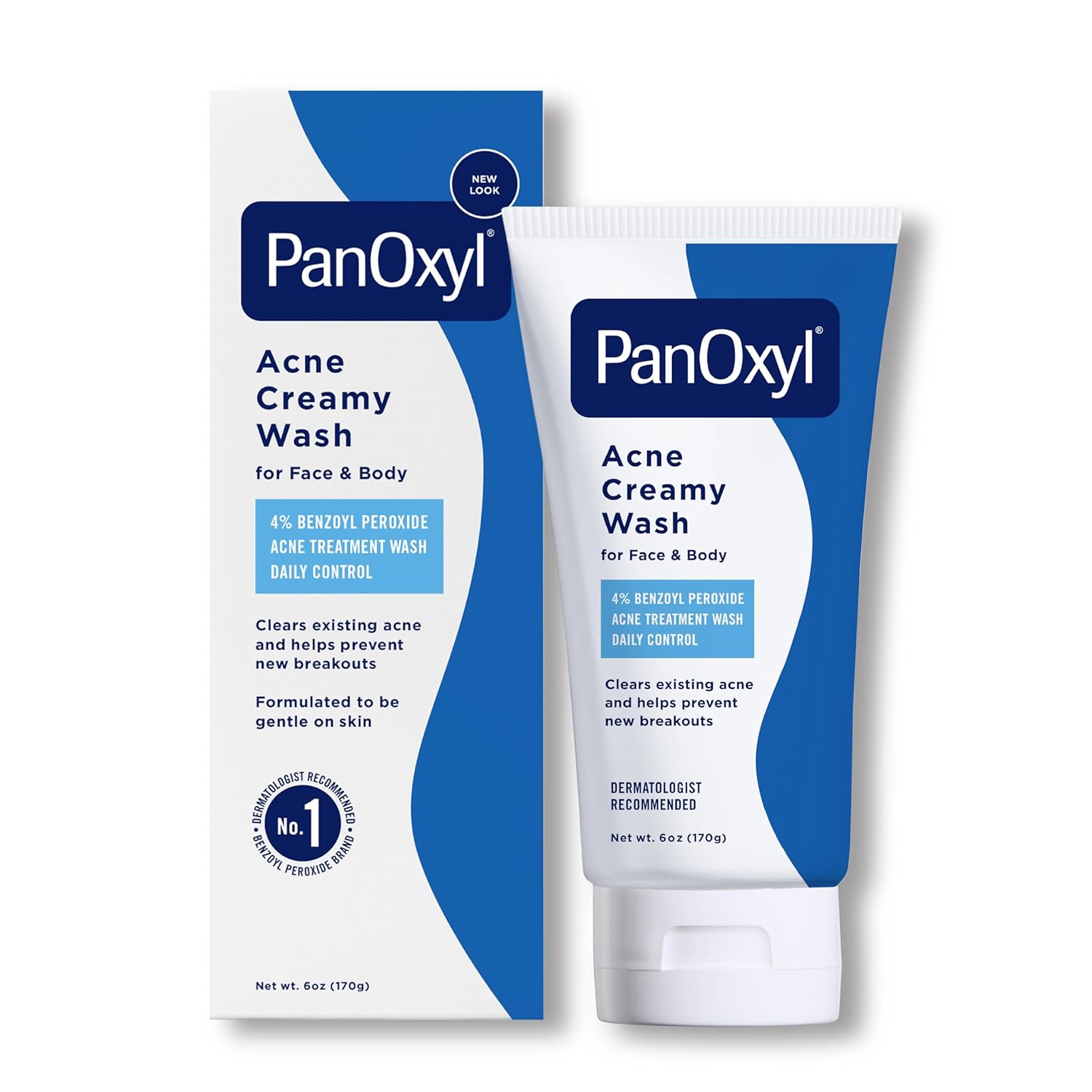 PanOxyl Antimicrobial Acne Creamy Wash, 4% Benzoyl Peroxide, 6 Ounce
