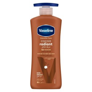 Vaseline Body Lotion Cocoa Radiant with Cocoa Butter, Non-Greasy Formula, Restores Glow To Dull, Dry Skin, 400ml